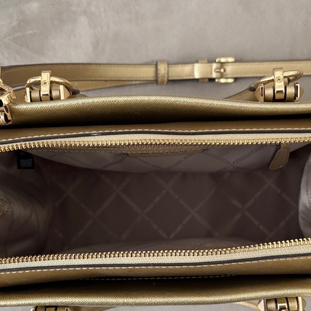 Michael Kors Gold Satchel Bag - Picture 5 of 12